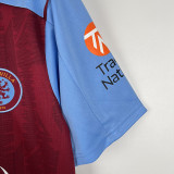 23-24 Aston Villa Home Fans Soccer Jersey