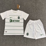 23-24 Sporting Lisbon Away Kids Soccer Jersey