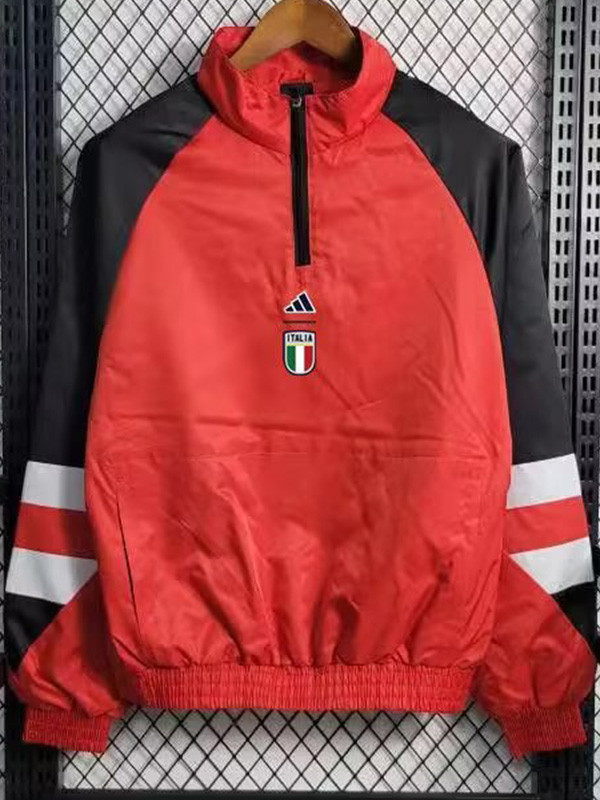 23-24 Italy Red Black Windbreaker