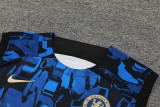 23-24 CHE Blue Black Tank top and shorts suit
