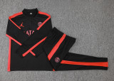23-24 PSG Jordan Black Half Pull Tracksuit #B787(半拉链)