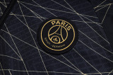 2023 PSG Jordan Black Half Pull Tracksuit (半拉链) (黑金条纹）