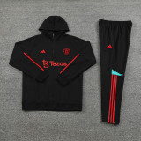 23-24 Man Utd Black Hoodie Jacket Tracksuit