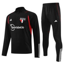 23-24 Sao Paulo Black Half Pull Tracksuit (半拉链)