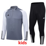 2023 AD Grey Kids Half Pull Tracksuit #2329 (童装) (半拉链)