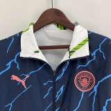 2023 Man City Navy Blue & White Double Sided Windbreaker (双面风衣)(刺绣)