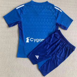 23-24 JUV Blue GoalKeeper Kids Soccer Jersey (背下带广告)