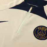 23-24 PSG Beige Half Pull Tracksuit #01(半拉链)