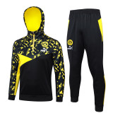 23-24 Dortmund Black Hoodie Jacket Tracksuit #F542