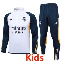 23-24 RMA White Kids Half Pull Tracksuit #E693(童装)(半拉链)