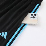 2023 AD02 Black Blue Short-sleeved Trouser Suit