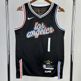 22-23 CLIPPERS HARDEN #1 Black City Edition Top Quality Hot Pressing NBA Jersey