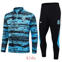 2023 Al-Nassr Blue Black Kids Half Pull Tracksuit (童装) (半拉链)