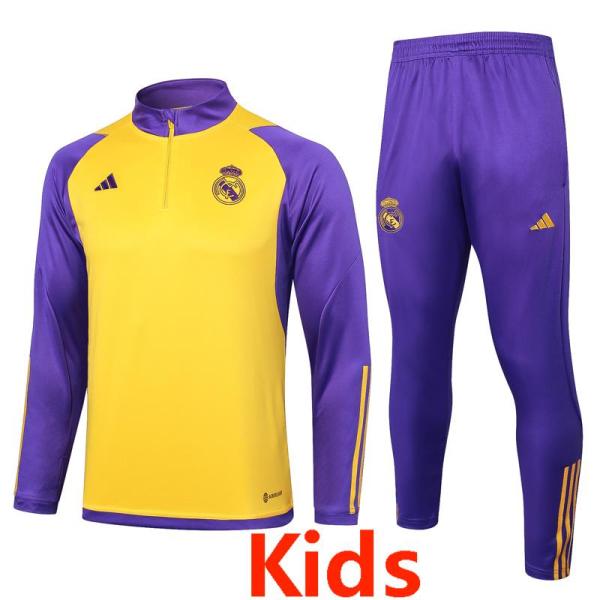 23-24 RMA Yellow Kids Half Pull Tracksuit #E797(童装)(半拉链)