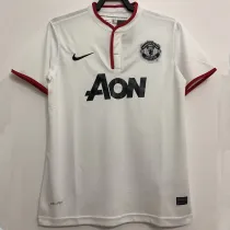2013-2014 Man Utd Away White Retro Soccer Jersey