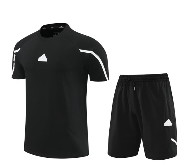 24-25 AD Black Training Short Suit #3333(100%Cotton)纯棉