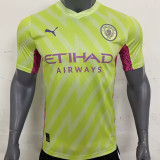 23-24 Man City Fluorescent  Yellow GoalKeeper Soccer Jersey