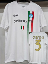2023 Napoli CAMPION #3 White T-Shirts