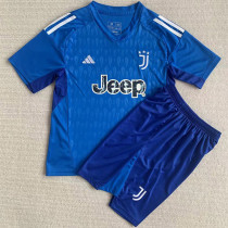 23-24 JUV Blue GoalKeeper Kids Soccer Jersey (背下带广告)