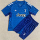 23-24 JUV Blue GoalKeeper Kids Soccer Jersey (背下带广告)