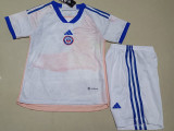 23-24 Chile White Pink Kids Soccer Jersey
