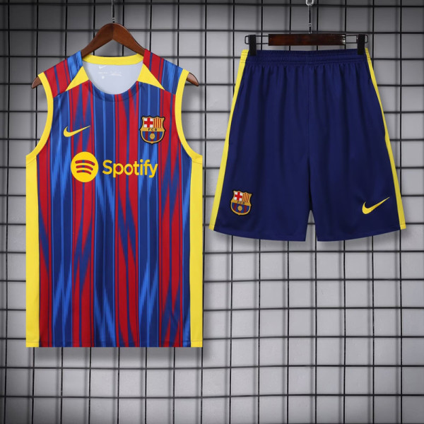 23-24 BAR Red-Blue Tank top and shorts suit (波浪纹)