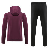 23-24 Germany Dark Red Hoodie Jacket Tracksuit