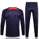 23-24 PSG Dark Purple Kids Half Pull Tracksuit #E694 (童装) (半拉链)