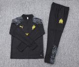 23-24 Marseille Black Kids Half Pull Tracksuit (童装) (半拉链)