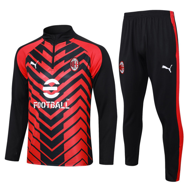 23-24 ACM Black-Red Half Pull Tracksuit #B713(半拉链)