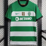 23-24 Sporting Lisbon Home Print 'Champion' Soccer Jersey
