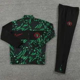 24-25 Nigeria Black Green Jacket Tracksuit #01