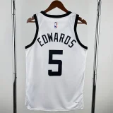 22-23 TIMBERWOLVES EDWARDS #5 White City Edition Top Quality Hot Pressing NBA Jersey