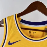 22-23 LAKERS KAZUHA #18 Yellow Top Quality Hot Pressing NBA Jersey(圆领)