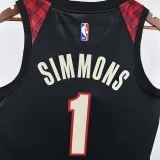 23-24 Trail Blazers SIMMONS #1 Black City Edition Top Quality Hot Pressing NBA Jersey
