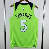 TIMBERWOLVES EDWARDS #5 Fluorescent green Top Quality Hot Pressing NBA Jersey (Trapeze Edition)飞人版