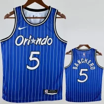 2018-2019 Magic BANCHERO #5 Blue Retro Top Quality Hot Pressing NBA Jersey (条纹)