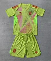 24-25 Argentina Fluorescent Yellow GoalKeeper Kids Soccer Jersey