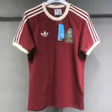 2024 Mexico Claret Color Casual Retro Edition T-Shirts (Pure Cotton)