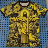 24-25 Brazil Yellow Special Edition Player Version Soccer Jersey *耶稣黑色