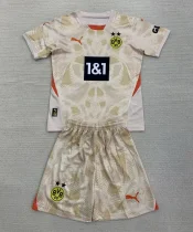 24-25 Dortmund Earthy Yellow GoalKeeper Kids Soccer Jersey
