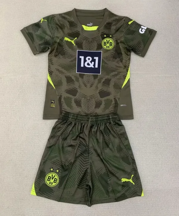 24-25 Dortmund Green GoalKeeper Kids Soccer Jersey