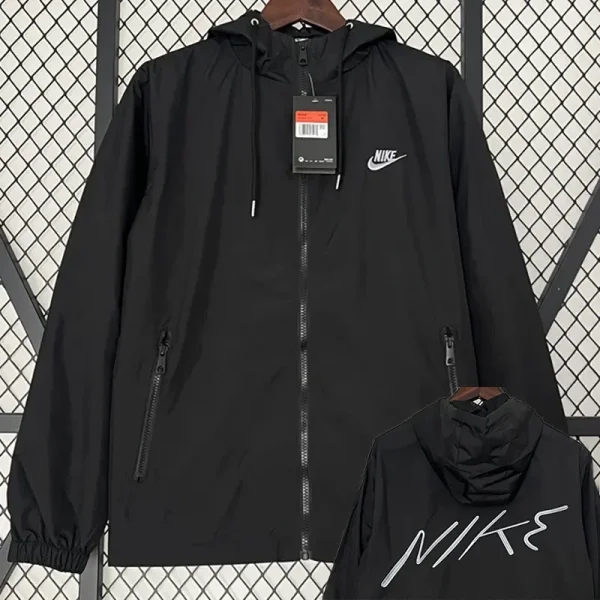 2024 New NK Black Windbreaker (带帽背后有字)