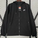 2024 New NK Black Windbreaker (带帽背后有字)