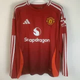 24-25 Man Utd Home Long Sleeve Soccer Jersey (长袖)