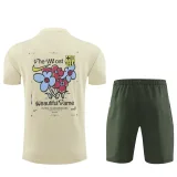 24-25 BAR Beige Training Short Suit (High Quality)纯棉纱