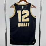 23-24 Grizzlies MORANT #12 Black Glory Edition Top Quality Hot Pressing NBA Jersey 荣耀版