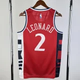 24-25 Clippers LEONARD #2 Red Top Quality Hot Pressing NBA Jersey (Trapeze Edition) 飞人版