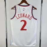24-25 Clippers LEONARD #2 White City Edition Home Top Quality Hot Pressing NBA Jersey