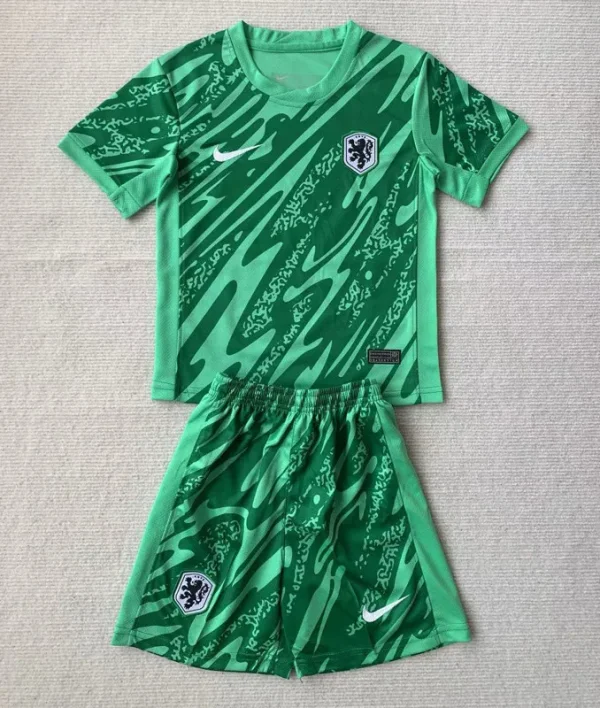 24-25 Netherlands Green GoalKeeper Kids Soccer Jersey